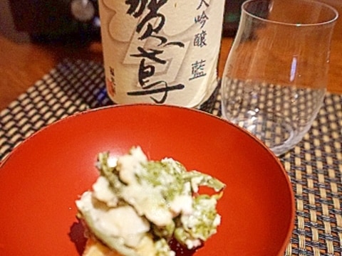 おうち居酒屋、こごみと筍の酒粕漬け